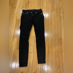 True Religion Jennie Curvy Midrise Skinny black jeans.